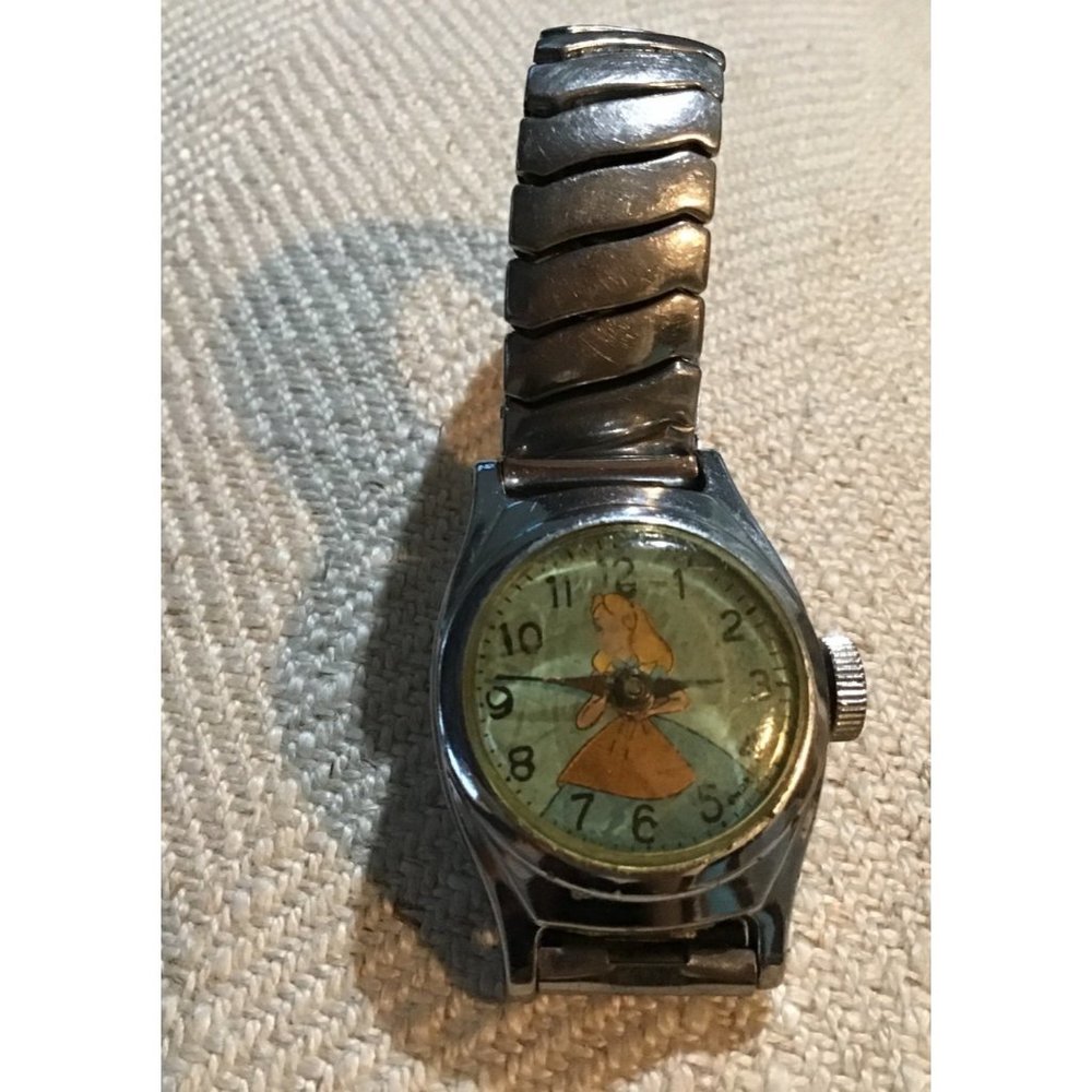 ? 1950's -1960’s  U.S. Time Alice In Wonderland Wristwatch Vintage Not Tested